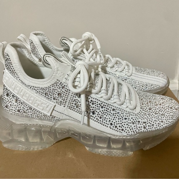 Steve Madden Shoes - NEW Steve Madden White and Silver Crystal Sneakers